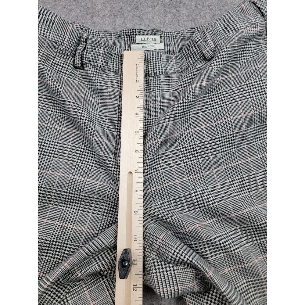 LL Bean Pants Womens 14 Plaid Classic Fit Lined Straight Leg Work Office - Picture 14 of 16
